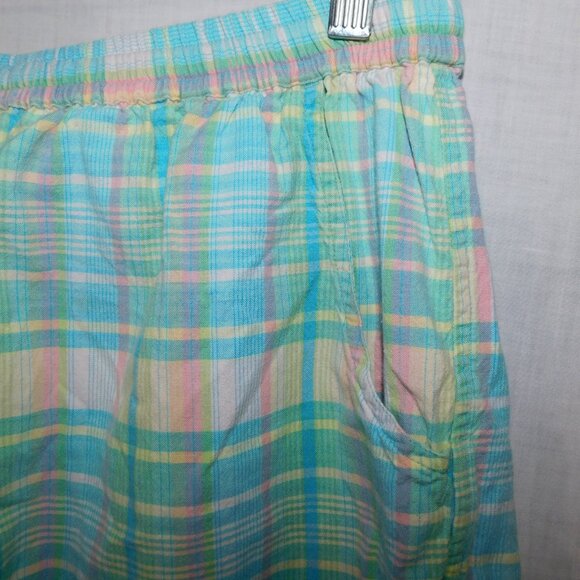 VTG Northern Reflections Womens L Short & Shirt Set Pastel Plaid 2 Piece - Picture 11 of 12